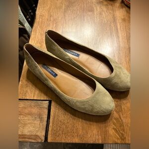 Olive Green Margaux Suede Flats